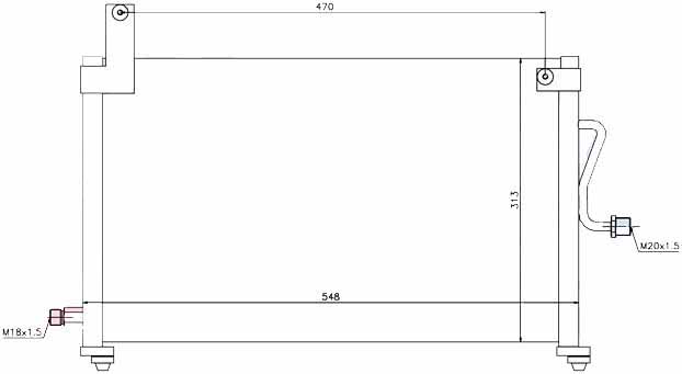 Радиатор кондиционера DAEWOO MATIZ 2001-2005