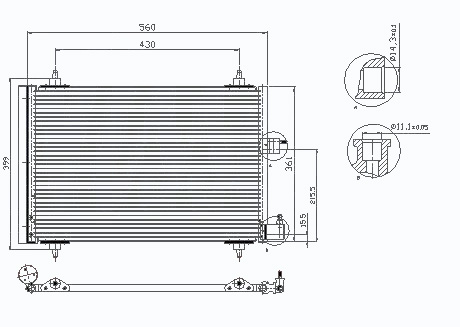 Радиатор кондиционера CITROEN PICASO 2000-2004