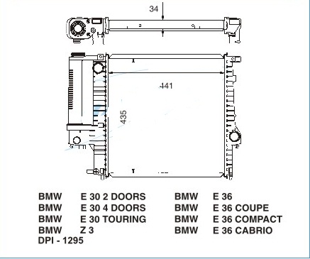 Радиатор BMW 3 (E36) 1990-1998