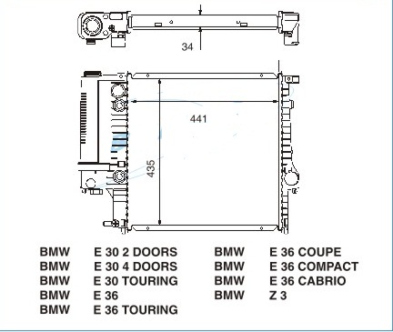 Радиатор BMW 3 (E36) 1990-1998