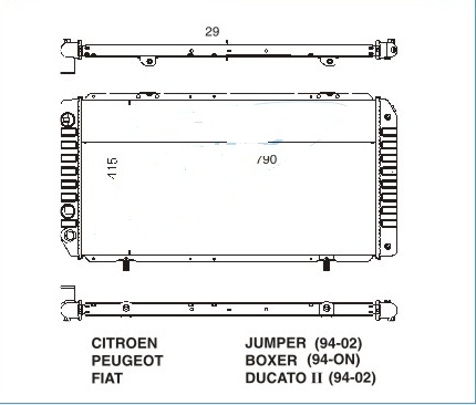 Радиатор CITROEN JUMPER 1994-2002