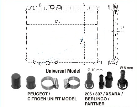 Радиатор CITROEN BERLINGO 2002-2007