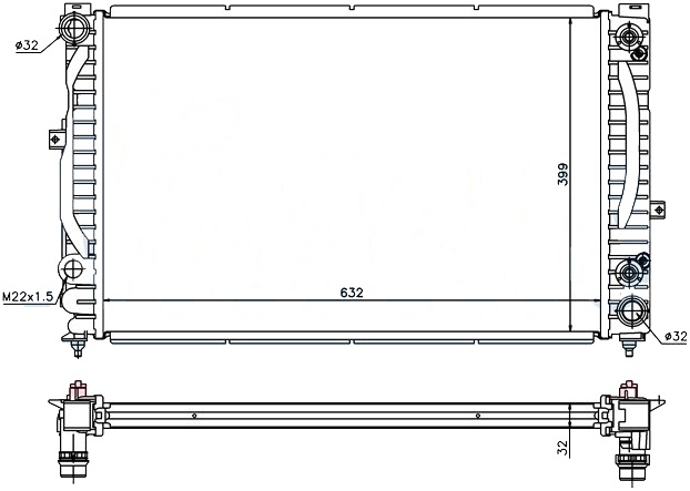 Радиатор AUDI (A4) 1994-1999