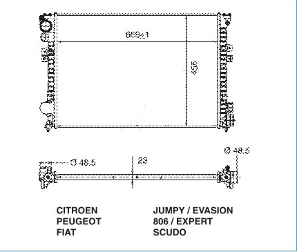 Радиатор CITROEN EVASION 1994-2002
