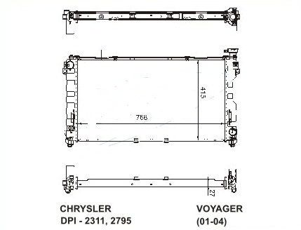 Радиатор CHRYSLER TOWN COUNTRY 2001-2004