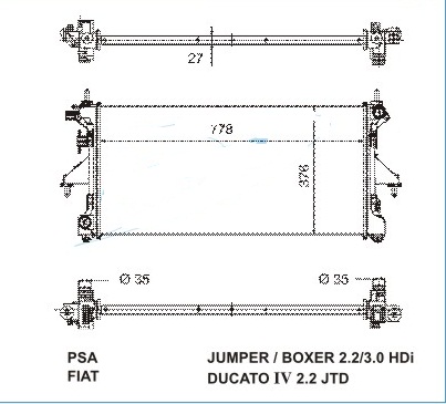 Радиатор CITROEN JUMPER 2006-