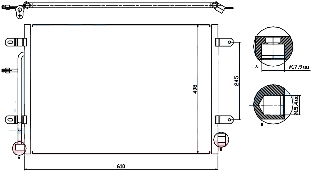 Радиатор кондиционера AUDI (A4) 2005-2008