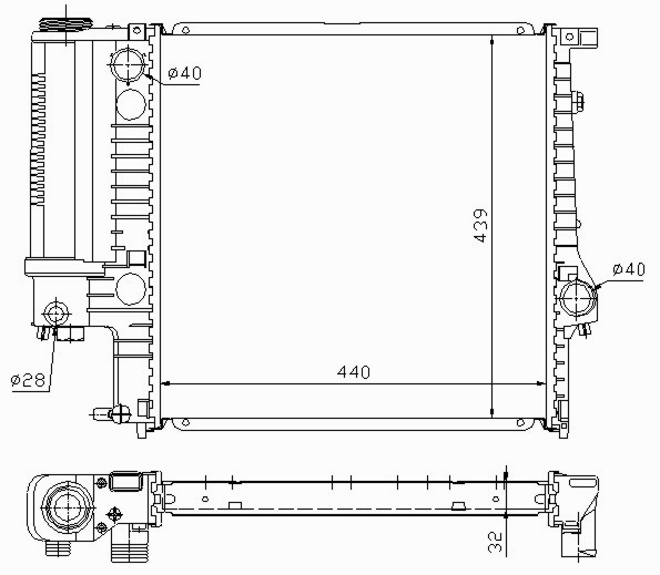 Радиатор BMW 3 (E36) 1990-1998