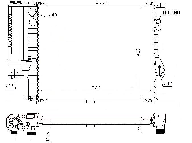 Радиатор BMW 5 (E39) 1996-2000