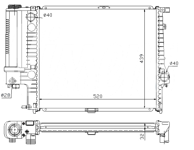 Радиатор BMW 5 (E34) 1988-1995