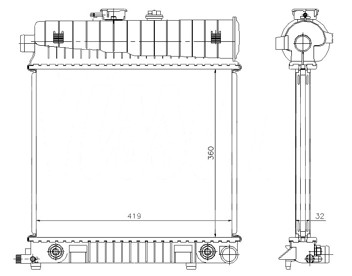 Радиатор MERCEDES BENZ (C-kl W202) 1993-2000