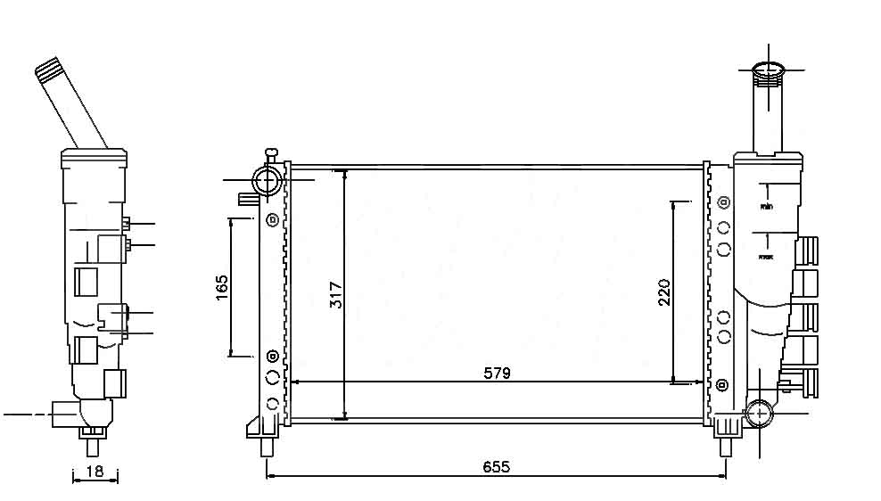 Радиатор FIAT PUNTO II 1999-2002