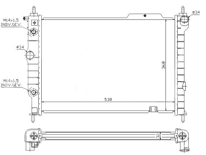 Радиатор OPEL ASTRA 1991-1998