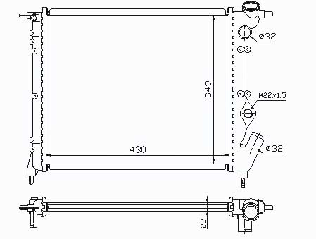 Радиатор RENAULT 19 1989-1992