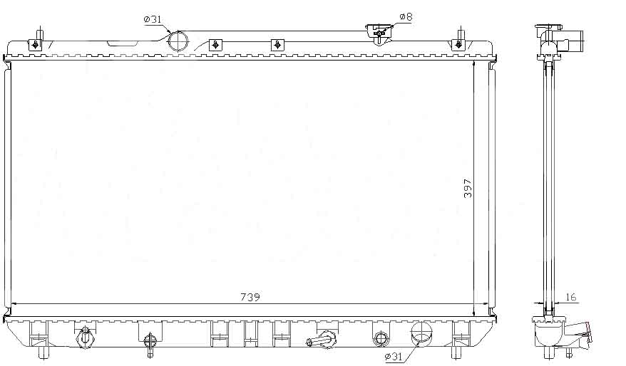 Радиатор TOYOTA CAMRY (20) 1996-2000