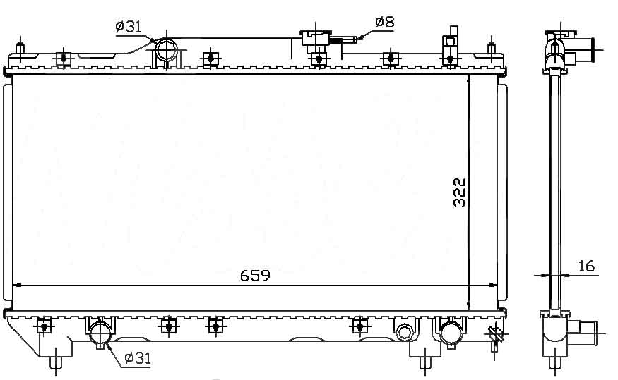 Радиатор TOYOTA AVENSIS 1997-2003
