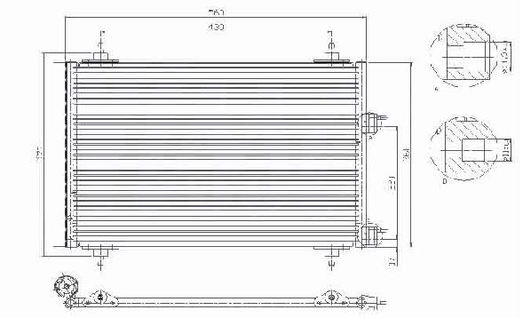 Радиатор кондиционера PEUGEOT 307 2001-2007