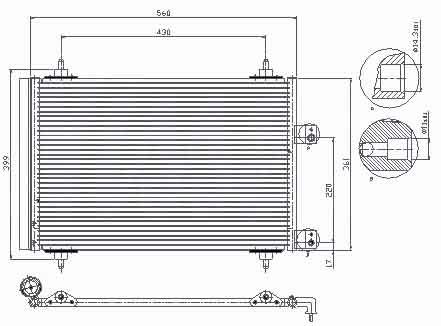 Радиатор кондиционера PEUGEOT 307 2001-2007