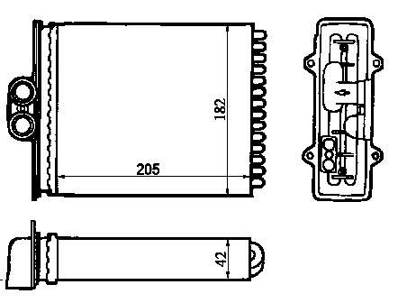 Радиатор обогрева салона OPEL VECTRA (B) 1995-2002