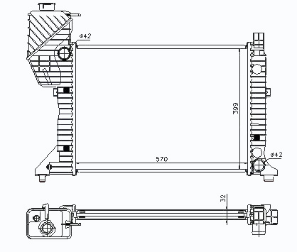 Радиатор MERCEDES BENZ SPRINTER 1995-2000
