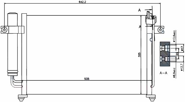 Радиатор кондиционера HYUNDAI GETZ 2002-2005