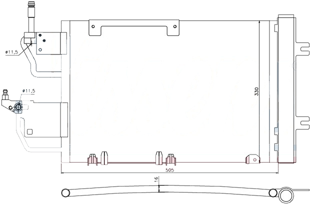 Радиатор кондиционера OPEL ZAFIRA 2005-2011