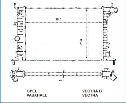 Радиатор OPEL VECTRA (B) 1995-2002