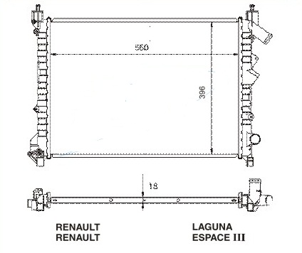 Радиатор RENAULT LAGUNA 1994-2001