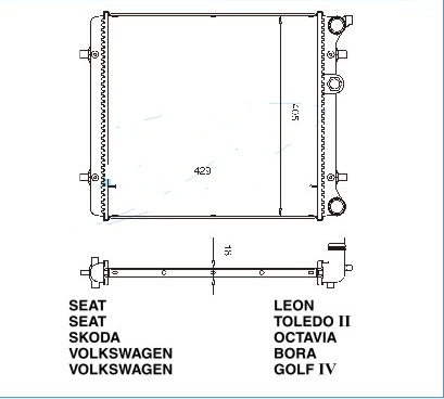 Радиатор VW GOLF IV 1997-2003