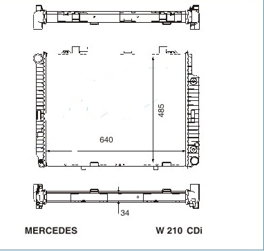 Радиатор MERCEDES BENZ (E-kl W210) 1999-2002