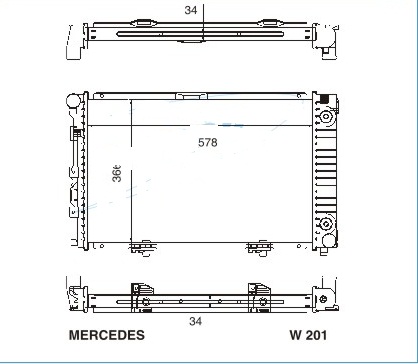 Радиатор MERCEDES BENZ 190 (W201) 1982-1993