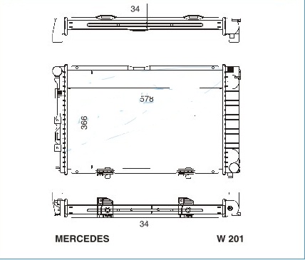 Радиатор MERCEDES BENZ 190 (W201) 1982-1993