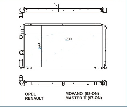Радиатор RENAULT MASTER 1997-2002