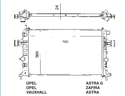 Радиатор OPEL ZAFIRA 1999-2004