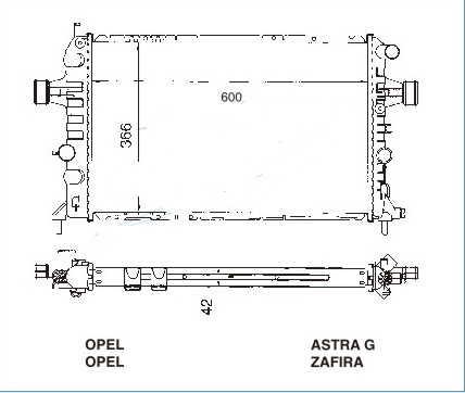 Радиатор OPEL ZAFIRA 1999-2004