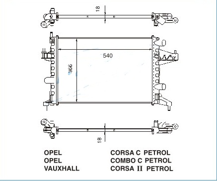 Радиатор OPEL CORSA (C) 2000-2003