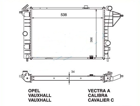 Радиатор OPEL VECTRA (A) 1988-1995