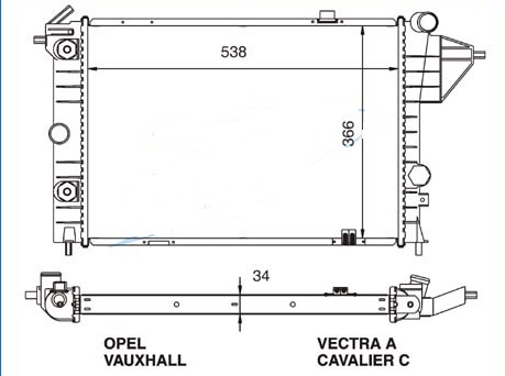 Радиатор OPEL VECTRA (A) 1988-1995