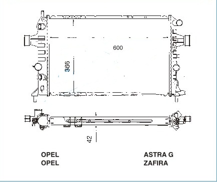 Радиатор OPEL ZAFIRA 1999-2004