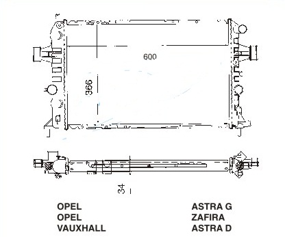 Радиатор OPEL ZAFIRA 1999-2004