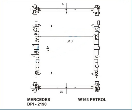 Радиатор MERCEDES BENZ (M-kl W163) 1998-2005