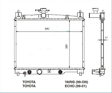 Радиатор TOYOTA YARIS 1999-2003