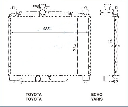 Радиатор TOYOTA YARIS 1999-2003