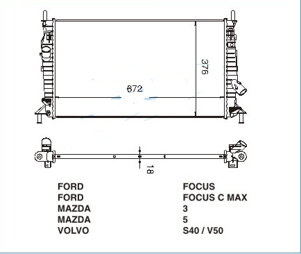 Радиатор FORD FOCUS 2005-2008