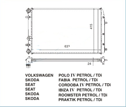 Радиатор VW POLO (V) 2009-