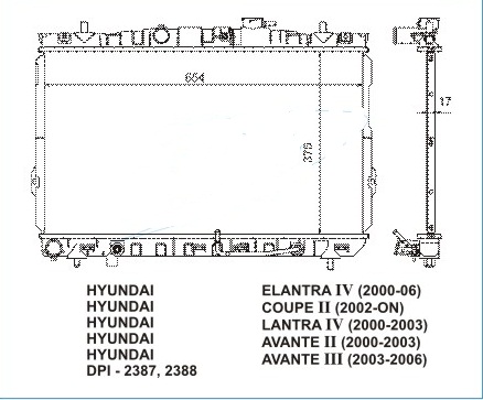 Радиатор HYUNDAI ELANTRA 2000-2003