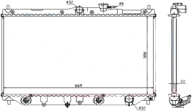 Радиатор HONDA ACCORD 1994-1998