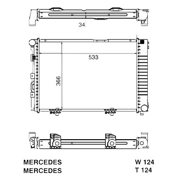 Радиатор MERCEDES BENZ (W124) 1985-1995