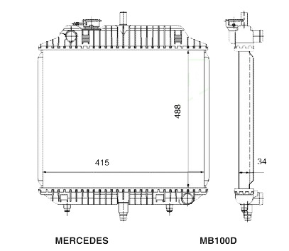 Радиатор MERCEDES BENZ BUS (MB100) 1987-1991