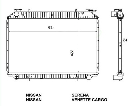 Радиатор NISSAN SERENA 1992-